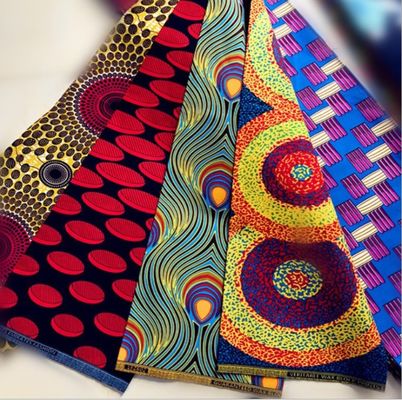35 лет профессиональный 100% полиэстер Kente дизайн восковая печать ткань 6yds шт.